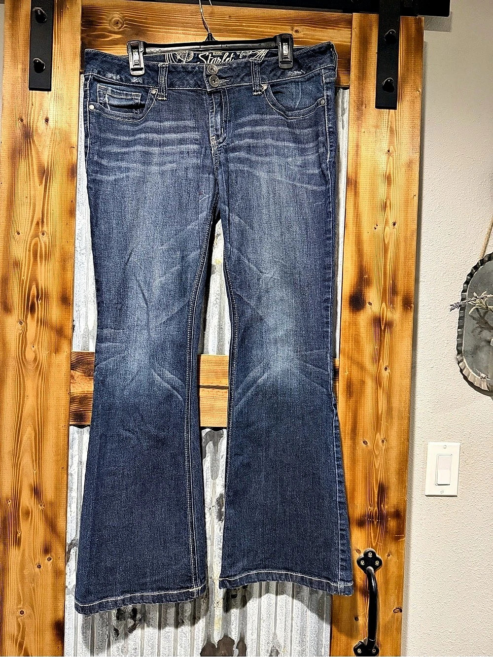 Refuge Pop Starlet Flare Low-Rise Jeans - Size 14
